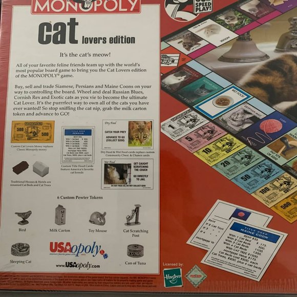 Vintage Monopoly Cat‎ Lovers Edition Board Game Rare 2007 Hasbro Sealed - Picture 5 of 7